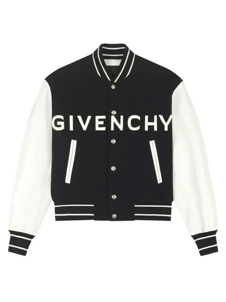 Университетская куртка из шерсти и кожи Givenchy, черный