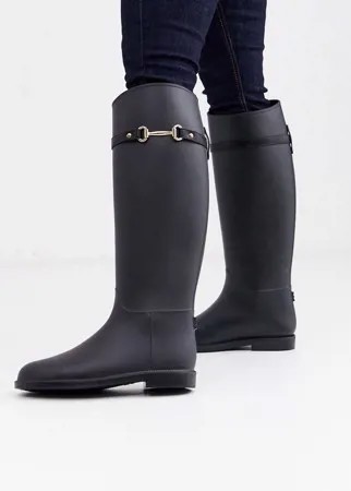 Резиновые сапоги в стиле верховой езды ASOS DESIGN Giorgio-Черный