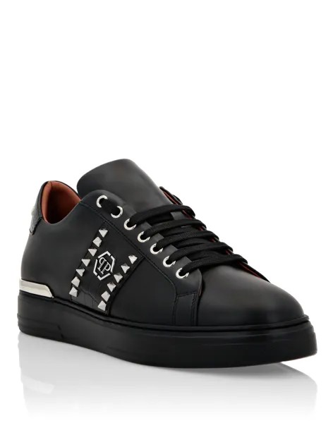 Кожаные низкие кеды The Plein Original TM Philipp Plein, цвет Black / Black