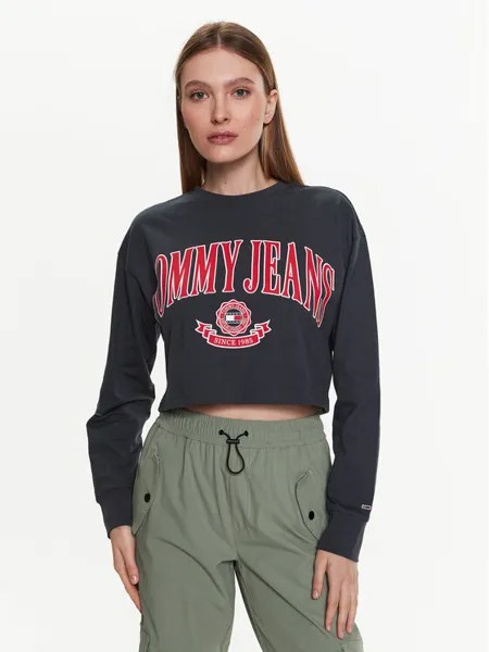 Укороченная блузка Tommy Jeans, серый