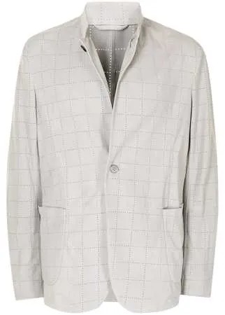Emporio Armani кожаный пиджак с перфорацией