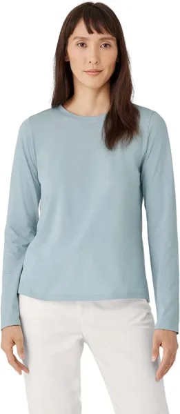 Футболка с длинными рукавами и круглым вырезом Eileen Fisher, цвет Frost