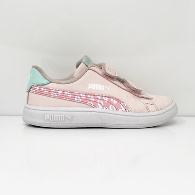 Puma Girls Smash V2 Roar V 380909-02 Розовая Повседневная Обувь Кроссовки Размер 8C