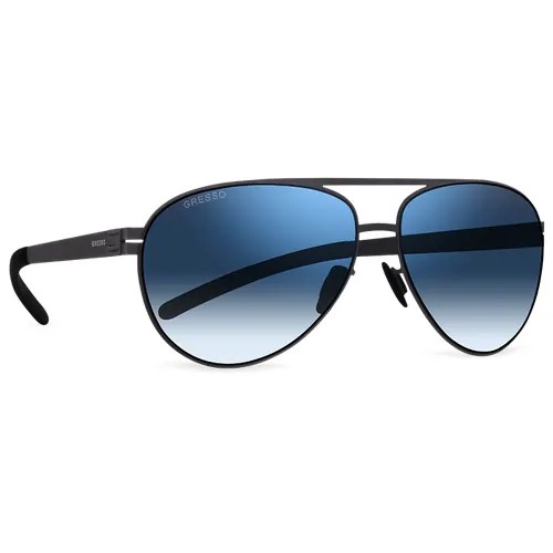 Титановые солнцезащитные очки GRESSO Santiago - авиаторы / синие
