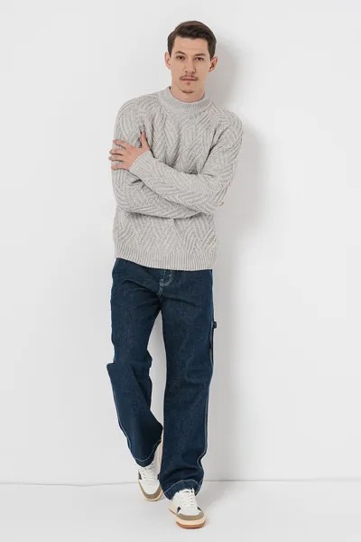Шерстяной свитер с рукавами реглан Denim Project, серый