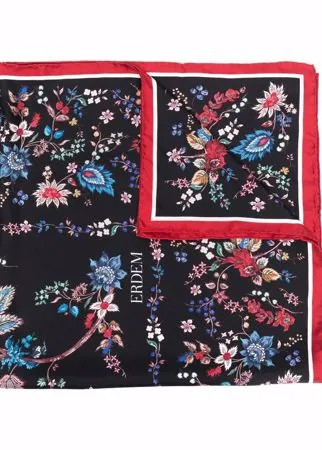 Erdem шелковый платок с цветочным принтом