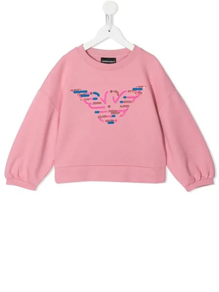 Emporio Armani Kids толстовка с пайетками