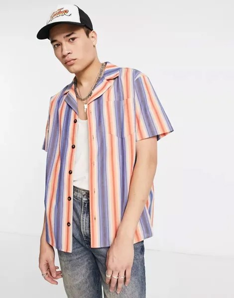 Рубашка в полоску с лацканами Reclaimed Vintage Inspired