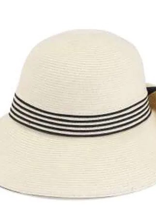 Шляпа-колокол в стиле ретро. Модель с загнутыми широкими полями выполнена из целлюлозы и дополнена широкой лентой.