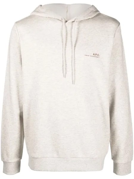 A.P.C. худи с логотипом, нейтральный цвет