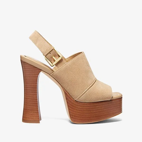 Босоножки Michael Michael Kors Rye Suede Platform, светдл-коричневый