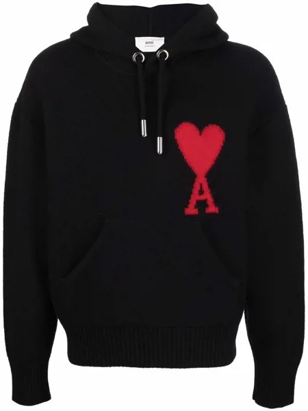 AMI Paris худи оверсайз с монограммой Ami de Coeur