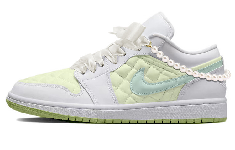 Кроссовки Air Jordan 1 Vintage Basketball Shoes Women's Low-top Pink, светло-зеленый
