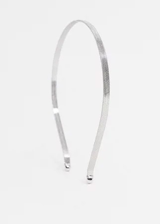 Серебристый фактурный ободок на голову ASOS DESIGN-Серебряный