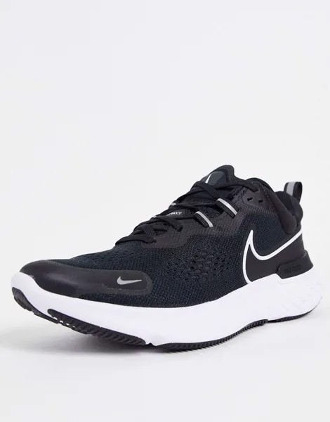 Черно-белые кроссовки Nike Running React Miler 2-Черный цвет