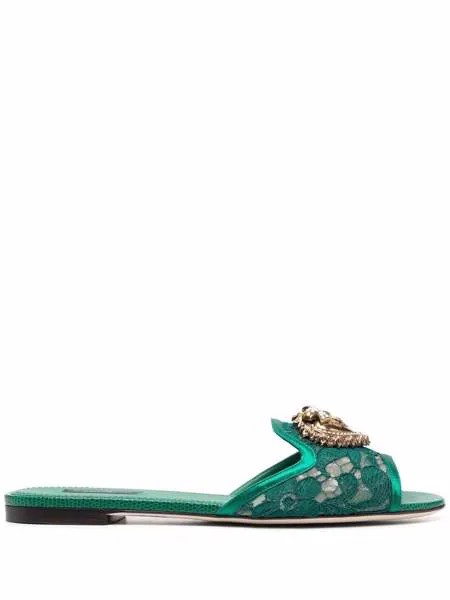 Dolce & Gabbana мюли с открытым носком и логотипом