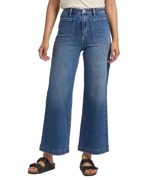 Женские джинсы с широкими штанинами и высокой посадкой в ​​винтажном стиле с накладными карманами Silver Jeans Co.