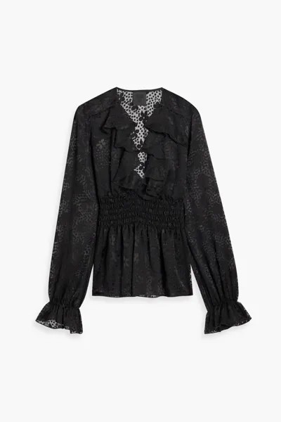 Шифоновая блузка фил-купе с оборками Anna Sui, черный