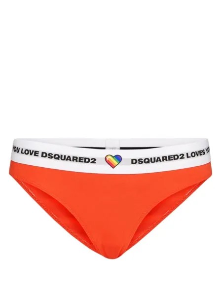 Dsquared2 трусы-брифы с логотипом, оранжевый