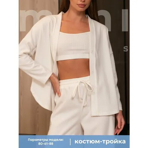 Пижама Mimi Pajamas New, размер M, белый, Белый, молочный
