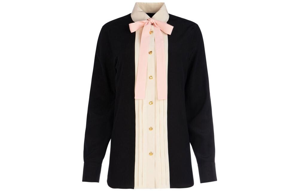 Рубашка женская Gucci, черный / белый / розовый