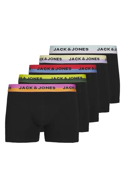 Однотонные боксеры – 5 пар Jack & Jones, черный