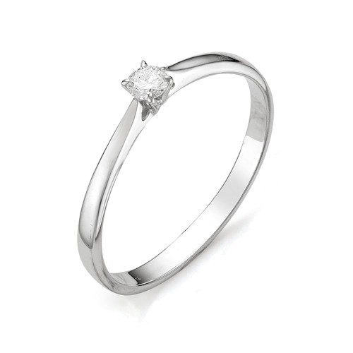 Кольцо женское АЛЬКОР 12067-200 из золота, бриллиант, р. 17.5