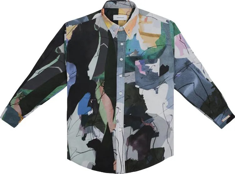 Рубашка Saintwoods Graphic Dress Shirt 'Multicolor', разноцветный