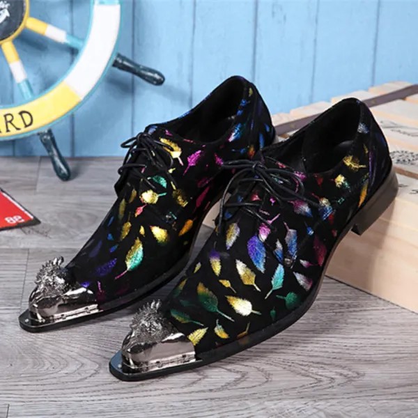 Christia Bella разноцветная клетчатая полосатая замшевые вечерние туфли-оксфорды; Мужские туфли с металлическим острым носком; Обувь с перфорацией типа «броги»; Модная модельная обувь