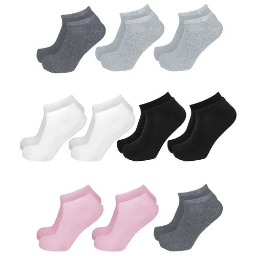 Носки Tuosite, 10 пар, 10 уп., размер 36-38, розовый, белый, серый, черный, мультиколор