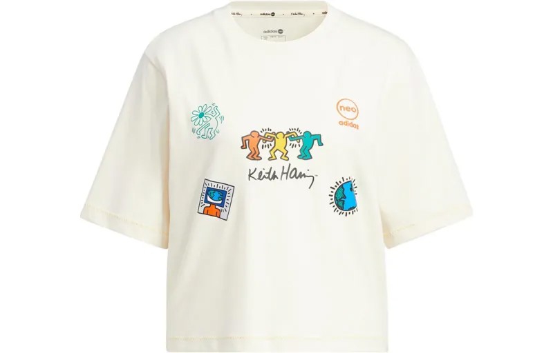 Укороченный топ Keith Haring X Keith Haring женский, белый Adidas Neo