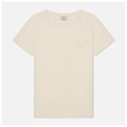 Женская футболка Woolrich Organic Cotton Logo бежевый, Размер L