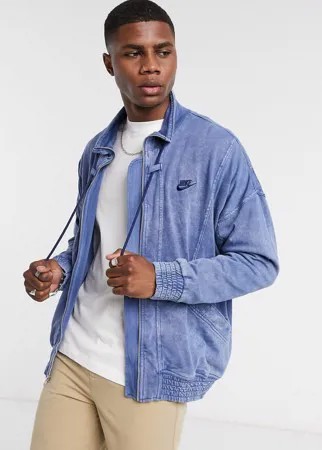 Синяя спортивная куртка с эффектом кислотной стирки Nike Tennis Heritage Re-Issue-Голубой