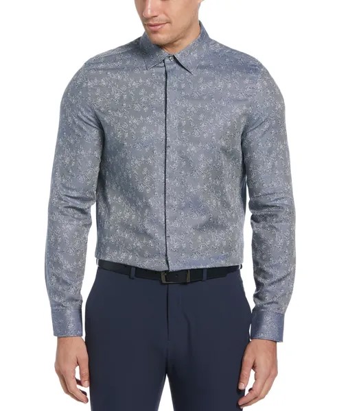 Мужская приталенная жаккардовая рубашка с цветочным принтом Perry Ellis, мульти