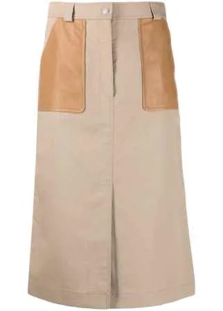 Yves Salomon юбка в стиле колор-блок