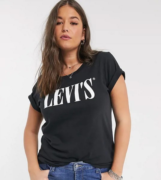 Футболка в стиле 90-х с логотипом Levi's Plus-Черный