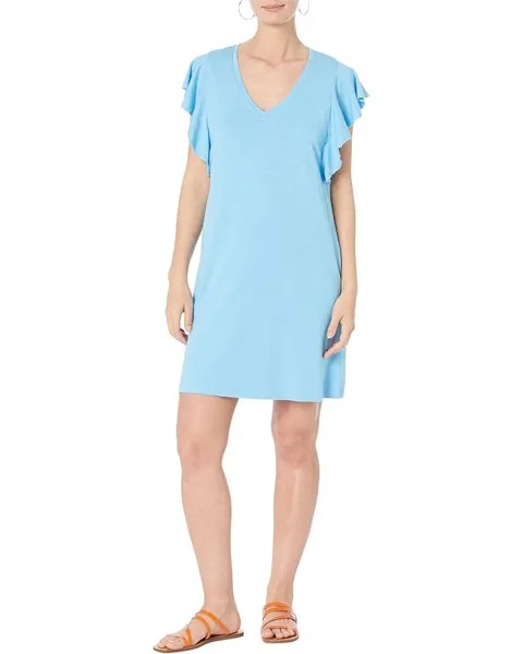 Платье Lilla P Flutter Sleeve V-Neck, цвет Capri