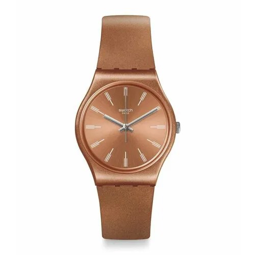 Наручные часы swatch Настоящие часы Swatch от официального представителя (SANDBAYA) go118 женские, кварцевые, коричневый