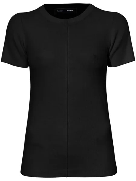 Proenza Schouler футболка в рубчик с круглым вырезом, черный