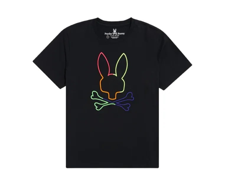 Мужская футболка Psycho Bunny Leo Bunny, черный