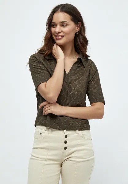 Поло DEAMUSE 2/4 SLEEVE LACE POLO TOP. Desires, темно-зеленый