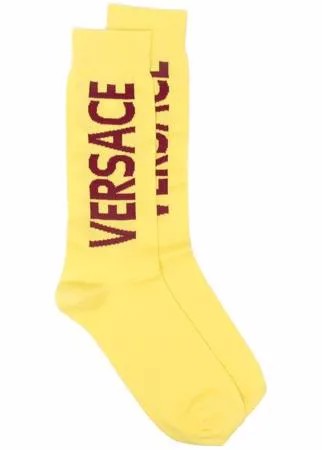 Versace носки с контрастным логотипом