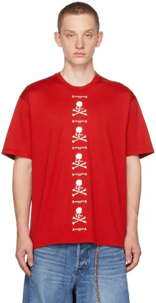 Красная футболка с принтом mastermind JAPAN
