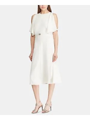 Женское белое вечернее платье-футляр миди с короткими рукавами RALPH LAUREN Размер: 4