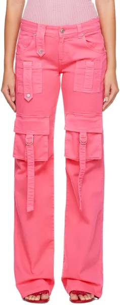 Розовые брюки карго с пряжкой Blumarine