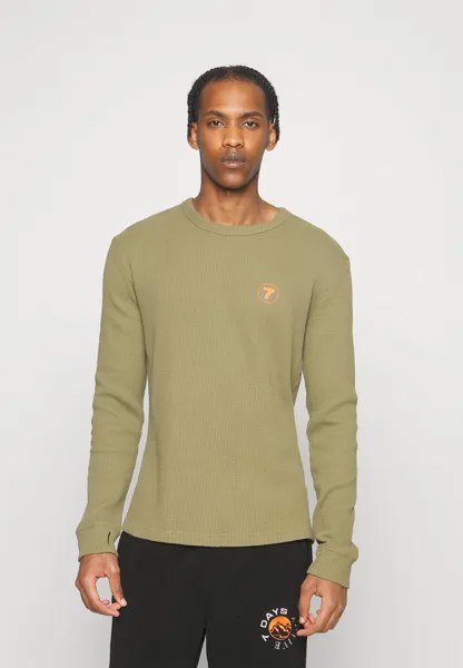 Футболка с длинным рукавом ФУТБОЛКА ORGANIC WAFFLE LONG SLEEVE UNISEX 7 DAYS Active, оливковый мартини