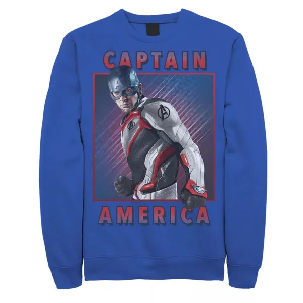 Мужской флисовый пуловер с рисунком «Мстители: Финал» «Капитан Америка» (соло) Marvel
