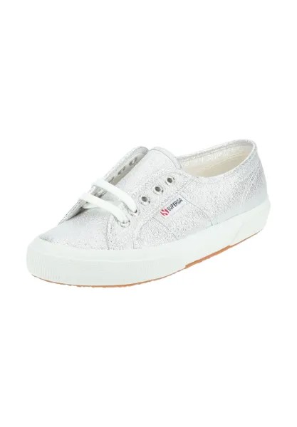 Текстильные кроссовки SUPERGA, серебро