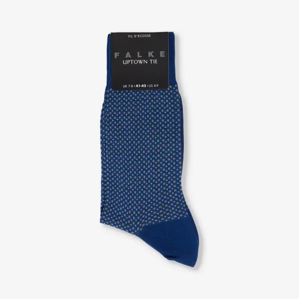 Носки из смесового хлопка с фирменным принтом Uptown Tie Falke, синий