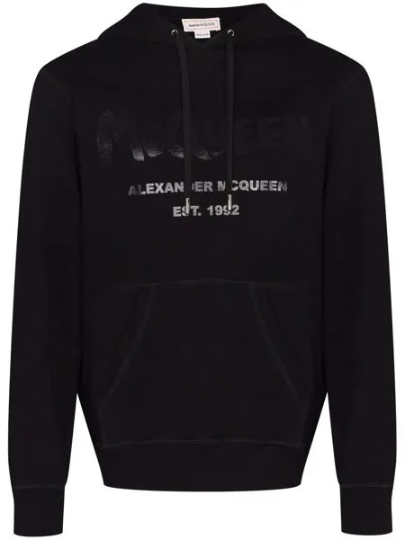 Alexander McQueen graffiti logo-print hoodie